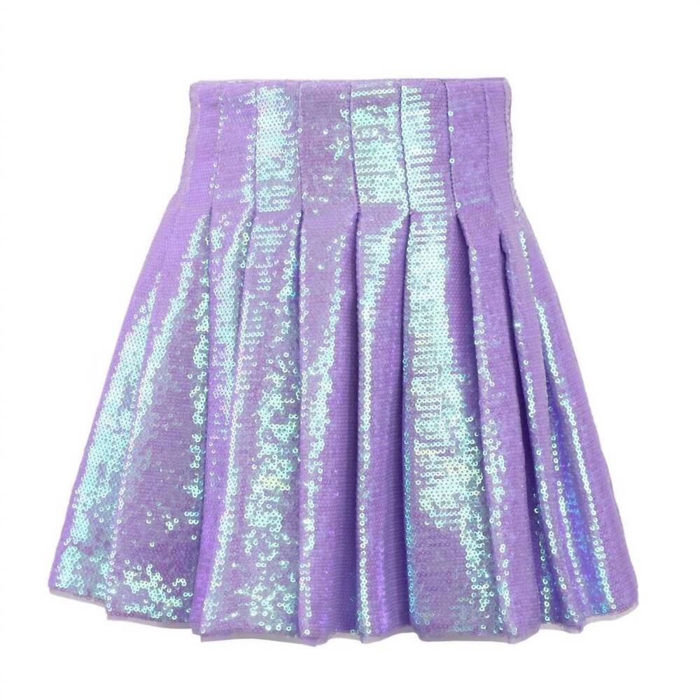 NEW LOLA + THE BOYS girls' shimmer sequin skirt in lavender